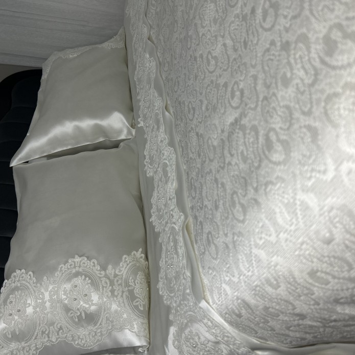 Cream Bedding Set with Stunning Lace, Cream Pique Set, Cream Lace Pillowcase, Cream Pillowcase