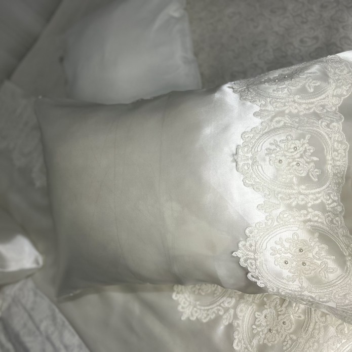 Cream Bedding Set with Stunning Lace, Cream Pique Set, Cream Lace Pillowcase, Cream Pillowcase