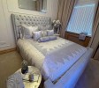 LUXURIOUS GREY VELVET AND LACE BEDSPREAD COMPLETE SET