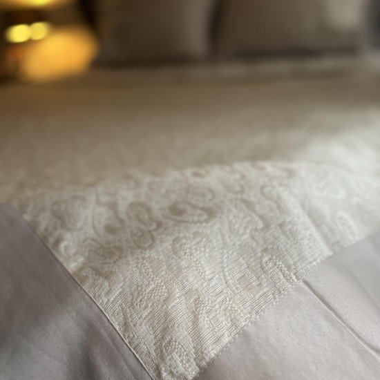 Beige Bedding Set with Stunning Lace, Beige Pique Set, Beige Lace Pillowcase, Beige Pillowcase