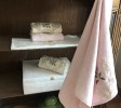 Pink Velvet Towel, Cream Hand Towel, Beige Face Towel inside Luxurious Velvet Box, Bridal, Wedding Gift, Christmas Gift, Gift For Her