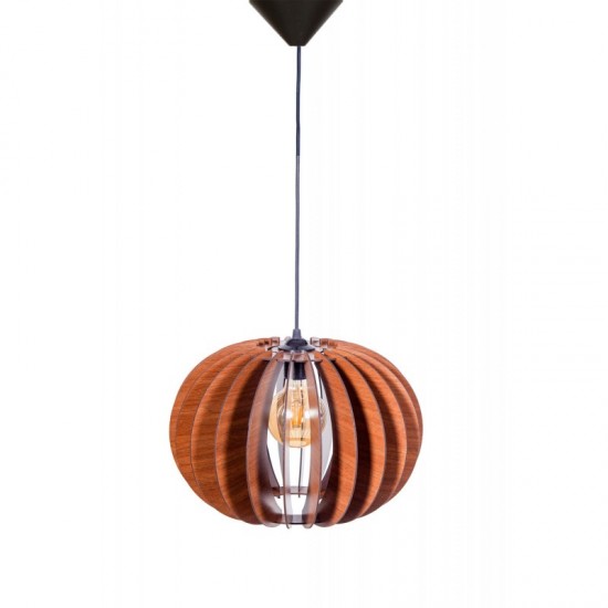 Wood Pendant Light, Wooden Sphere, Walnut Chandelier, Hanging Lamp, Wooden Lampshade