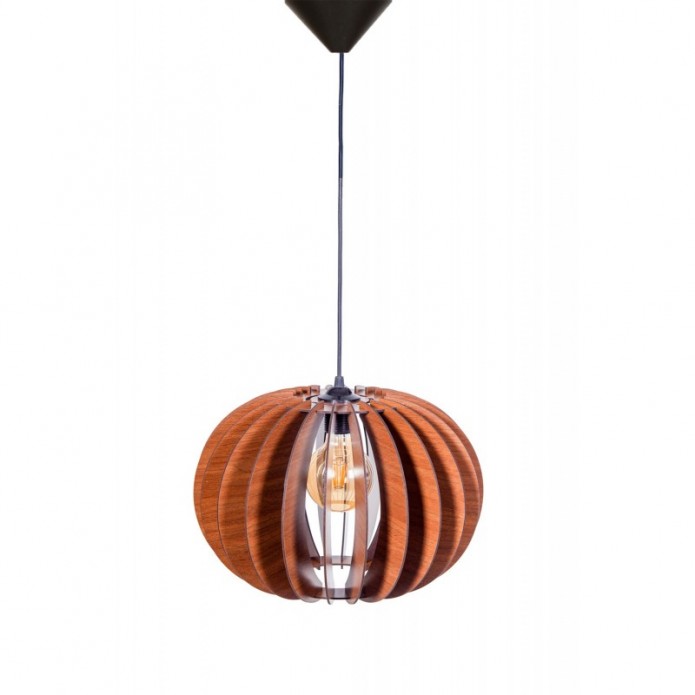 Wood Pendant Light, Wooden Sphere, Walnut Chandelier, Hanging Lamp, Wooden Lampshade