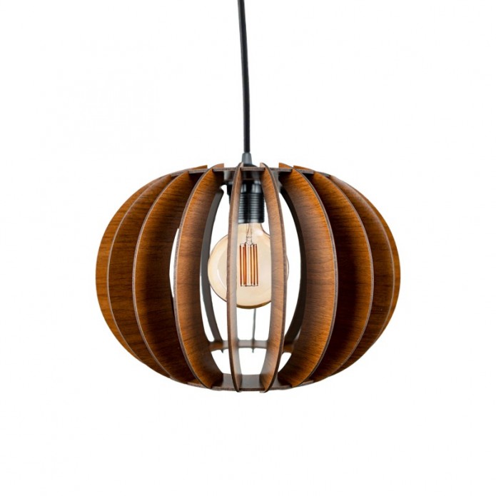 Wood Pendant Light, Wooden Sphere, Walnut Chandelier, Hanging Lamp, Wooden Lampshade