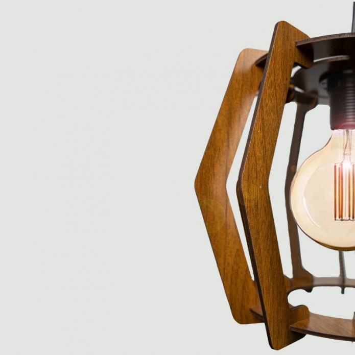 Wood Walnut Pendant Light, Wooden Sphere, Walnut Chandelier, Hanging Lamp, Wooden Lampshade