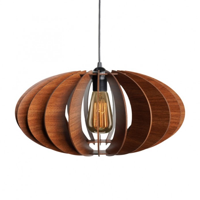 Boomerang Walnut Pendant Light, Wooden Sphere, Walnut Chandelier, Hanging Lamp, Wooden Lampshade