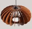 Boomerang Walnut Pendant Light, Wooden Sphere, Walnut Chandelier, Hanging Lamp, Wooden Lampshade