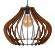 Wood Pendant Light, Patara Design, Walnut Chandelier, Hanging Lamp, Wooden Lampshade