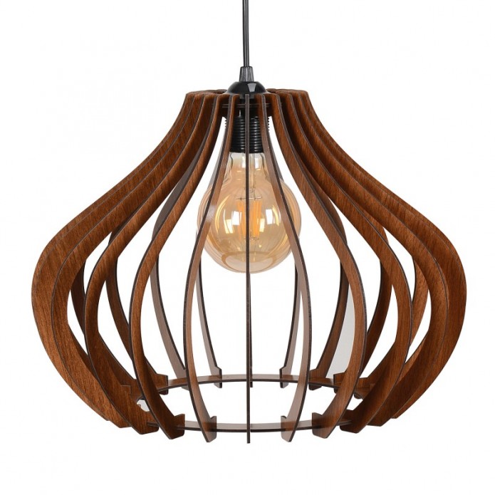 Wood Pendant Light, Patara Design, Walnut Chandelier, Hanging Lamp, Wooden Lampshade