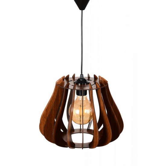 Wood Pendant Light, Lal Design, Walnut Chandelier, Hanging Lamp, Wooden Lampshad