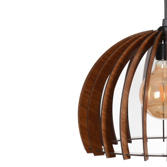 Letoon Design, Wood Pendant Light, Walnut Chandelier, Hanging Lamp, Wooden Lamps