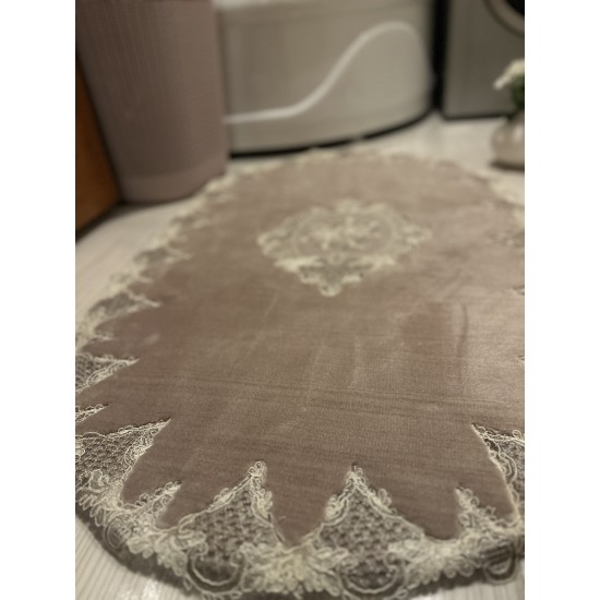 Exclusive Beige Washable and Non-Slip Bath Mat, Wedding Gift, Gift for Her