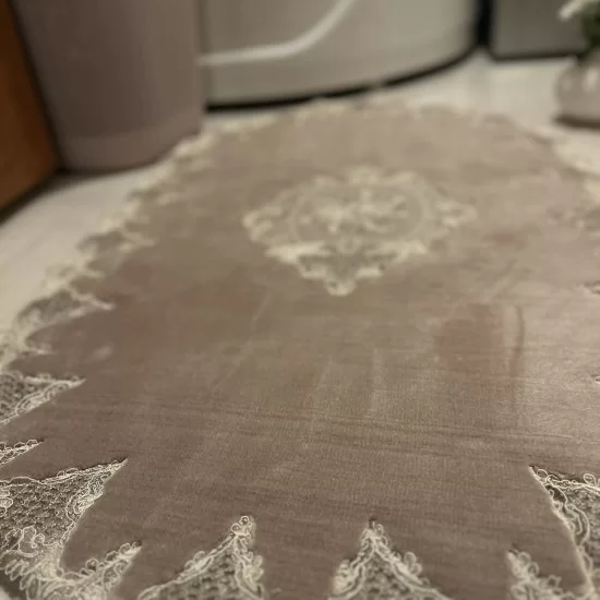 Exclusive Beige Washable and Non-Slip Bath Mat, Wedding Gift, Gift for Her