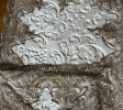 Cream with Beige Lace Non-Slip Washable Bath Mat Set, Wedding Gift, Bath Decoration