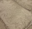 Exclusive Cream on Silver Lace Washable Bathmat, Cream Non-Slip Bathrug