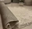Cream Washable Bath Mat with Silver Lace, Stunning Non-Slip Bath Mat, Gift for Her Cream Washable Bath Mat with Silver Lace, Stunning Non-Slip Bath Mat, Gift for Her