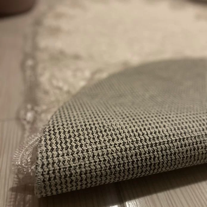 Cream Washable Bath Mat with Silver Lace, Stunning Non-Slip Bath Mat, Gift for Her Cream Washable Bath Mat with Silver Lace, Stunning Non-Slip Bath Mat, Gift for Her