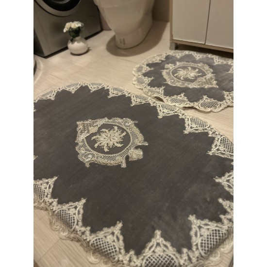 Luxury Grey Washable and Non-slip Bath Mat, Gift for Her, Wedding Gift
