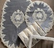 LUXURIOUS CREAM LACE AND GREY FLOOR MATS