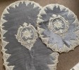 LUXURIOUS CREAM LACE AND GREY FLOOR MATS