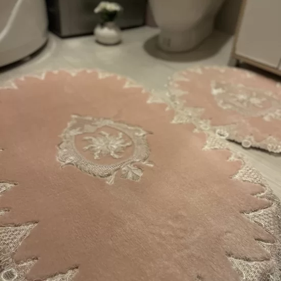 Exclusive Pink Washable and Non-Slip Bath Mat, Gift for Her, Wedding Gift