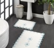 STUNNING BLUE ROSE TWO PIECE BATHROOM MATS