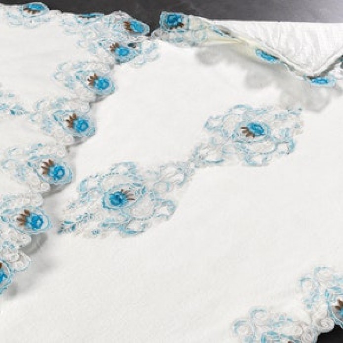 STUNNING BLUE ROSE TWO PIECE BATHROOM MATS