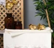 Begonia Design Cream with Pink Hand Towel 4 Piece Set Begonia Design Cream with Pink Hand Towel 4 Piece Set