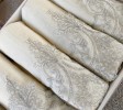 Luxurious Cream with Silver Lace Hand Towel Set, Bathroom Decoration, Wedding Gift