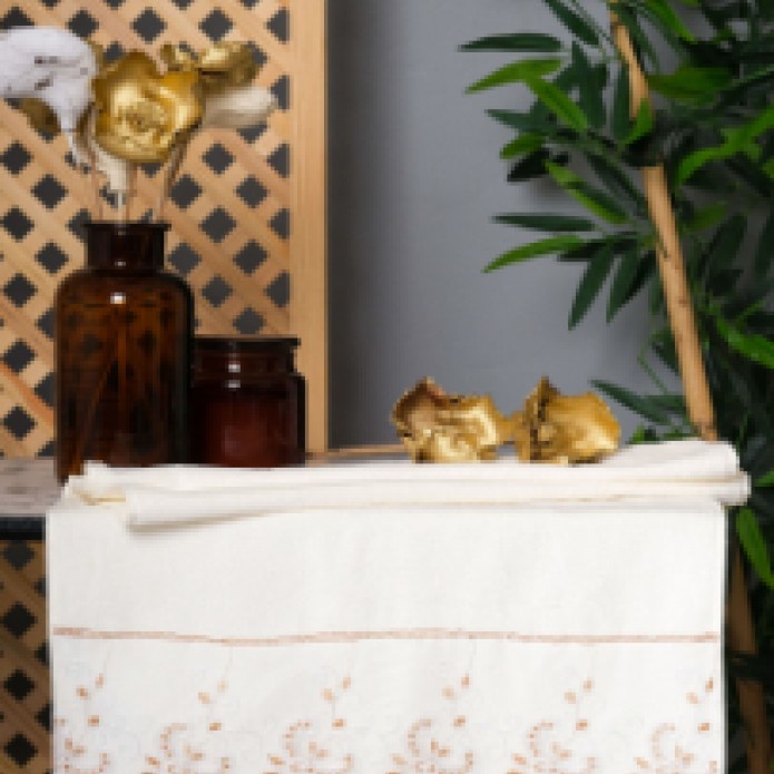Cream Hand Towel, Ivy Design, Beige Lace, Christmas Gift, Bathroom Decor, %100 Velvet Cotton