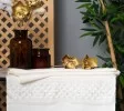 Cream Hand Towel Seashell Design with Pearl and Seashell Lace Cream Hand Towel Seashell Design with Pearl and Seashell Lace