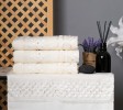 Cream Hand Towel Seashell Design with Pearl and Seashell Lace