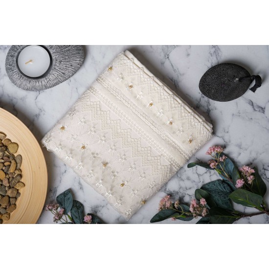 Cream Hand Towel Princess Design with Cream Lace Pearl