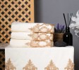 Cream Hand Towel Queen Design with Gold Lace