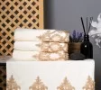 Cream Hand Towel Queen Design with Gold Lace Cream Hand Towel Queen Design with Gold Lace