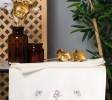 Violet Design Cream on Purple Flowers Hand Towel Set