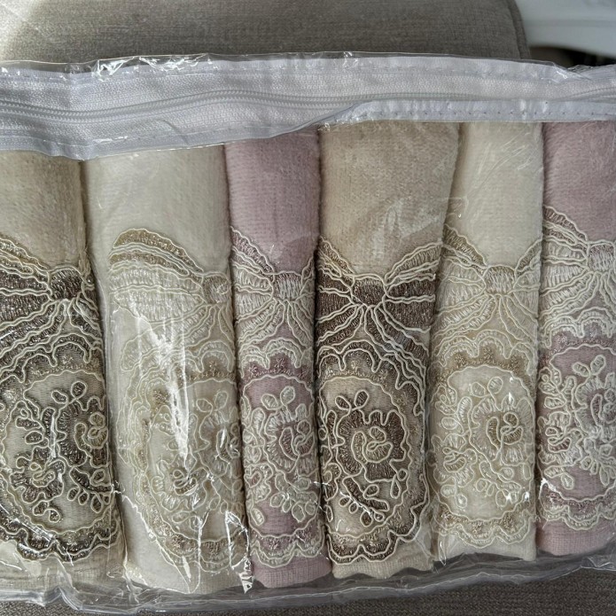 Pink Towel, Cream Towel, Beige Luxury Hand Face Towel, 6 pieces, Christmas Gift, Gift for her, Wedding Gift Pink Towel, Cream Towel, Beige Luxury Hand Face Towel, 6 pieces, Christmas Gift, Gift for her, Wedding Gift