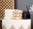Cream Hand Towel Queen Design with Gold Lace Cream Hand Towel Queen Design with Gold Lace