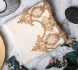 Cream Hand Towel Queen Design with Gold Lace Cream Hand Towel Queen Design with Gold Lace