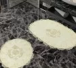CREAM AND GOLD CREST DESIGN TWO PIECE BATHROOM SET