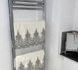 LIGHT GREY LACE VELVET COTTON HAND TOWEL SET ( 4 Pieces )