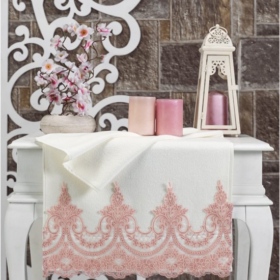 PINK AND CREAM HAND TOWELS ( 4 Pieces )
