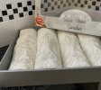 SILVER LACE AND LIGHT CREAM HAND TOWEL SET ( 4 Pieces )