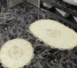 CREAM AND GOLD CREST DESIGN TWO PIECE BATHROOM SET CREAM AND GOLD CREST DESIGN TWO PIECE BATHROOM SET