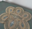 LUXURIOUS CAPPUCCINO BEIGE SCALLOP EDGE PLACEMAT DOILY