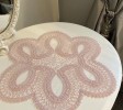 STUNNING ROSE PINK SCALLOP EDGE DOILY