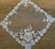 STUNNING SILVER AND CREAM LACE DOILY FLORA DESIGN