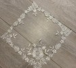 STUNNING SILVER AND CREAM LACE DOILY FLORA DESIGN