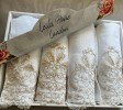 KNIGHTSBRIDGE GOLD LACE HAND TOWEL SET