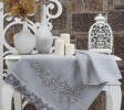 Stunning Grey Hand Towel Gift Set With Pearl Floral Design